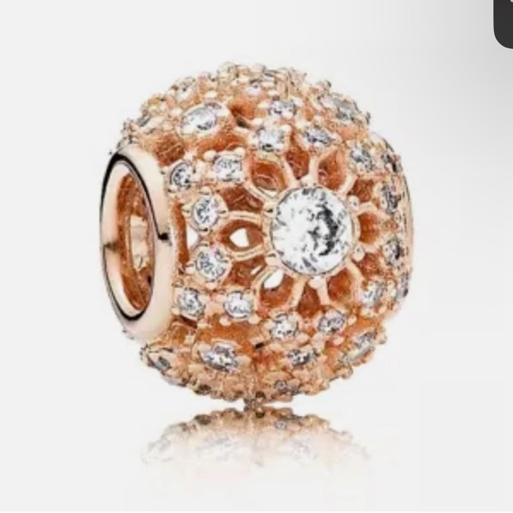 Authentic Pandora Rose Gold and Sparkling Charm RETIRED